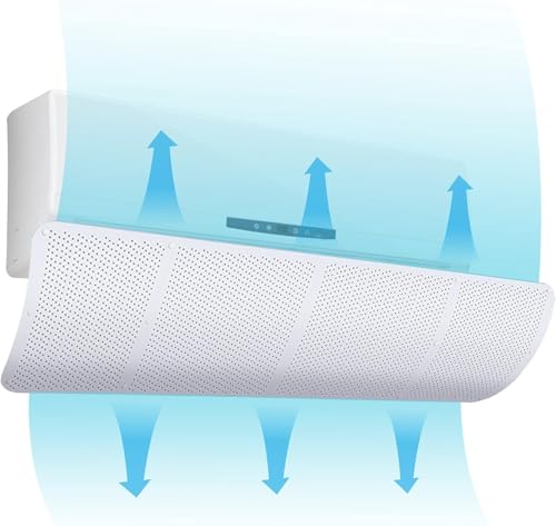 MBOOM Deflector de aire acondicionado de malla, panel de viento inverso del aire acondicionado, protector de aire acondicionado, evite soplar el aire acondicionado directamente, 90x27cm