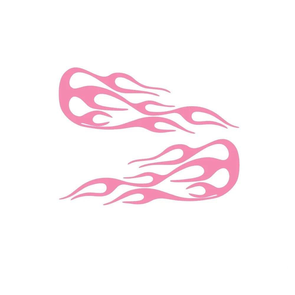 1Pair Flame Vinyl Sticker Decals Stickers for Car Tank Waterproof(35.5X27CM-Softpink)