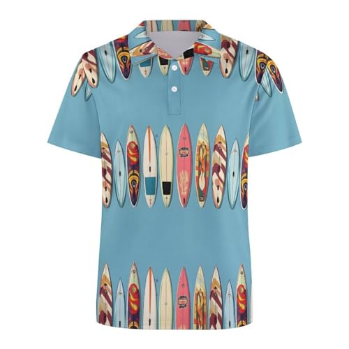 Polo de golf anti-transpiration homme coupe sèche imprimé surf