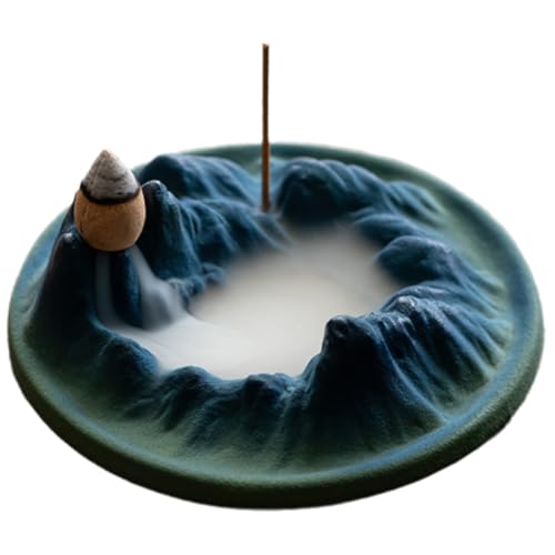 NHQZ Supporto di Ceramica,Montagna di Ceramica Porta Incenso per Bastoncini,Bruciatore di Incenso di Riflusso,Decorazioni Casa