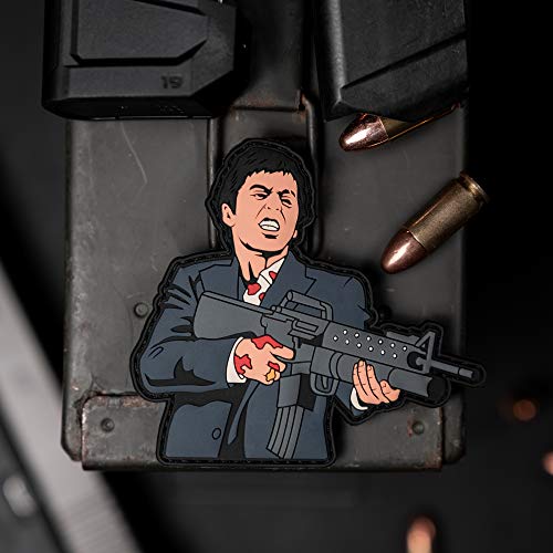 Scarface Say Hello to My Little Friend PVC Rubber Morale Patch, Hook Backed Morale Patch by NEO Tactical Gear