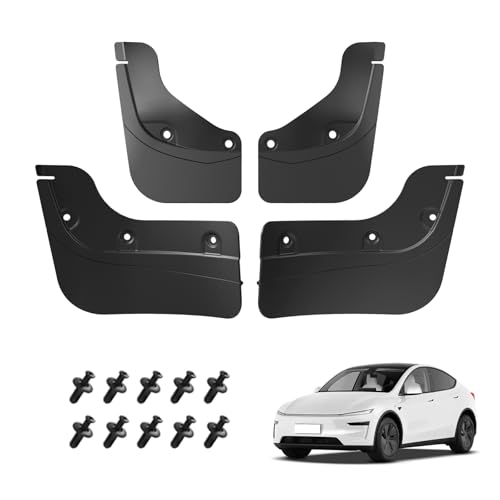 Image of LUCKEASY 4pcs Car Mud Flaps Splash Guard Fender for Tesla Model Y Juniper 2025 2026 Fender Mudguard Exterior Accessories TPE Black