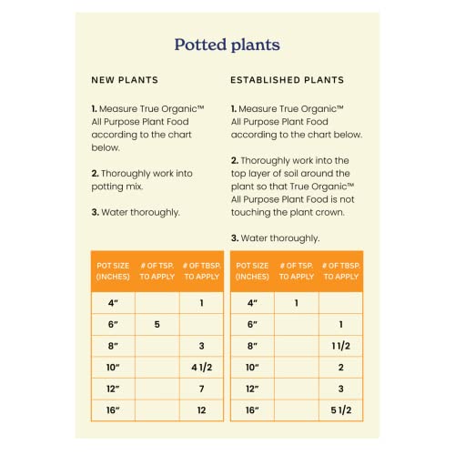 True Organic All Purpose Plant Food – Organic Fertilizer for Fruits, Vegetables, Flowers, and Herbs – 4lb Bag Covers 87 sq. ft.