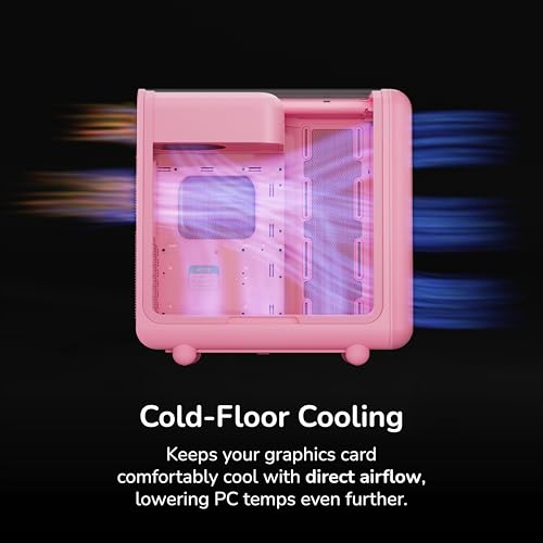 Image of HYTE X50 - Modern Performance ATX Mid-Tower Gaming PC Case - Optimized High Airflow Chassis - Thick, Curved, Laminated Acoustic Glass - Micro Mesh Panel w Sturdy Stamped Steel - Strawberry Milk (Pink)