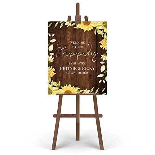 Panneau calligraphie rustique tournesols haut de gamme sur mesure