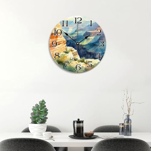 Horloge murale en bois de 25,4 cm au design épuré Grand Park