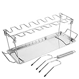 Toddmomy 1 Satz Gegrillte Hühnergabel -Set Unterschenkelröster Aus Edelstahl Geflügelgabeln Bräter Aus Metall Grillbrätergestell Grillgabeln Silver Rostfreier Stahl