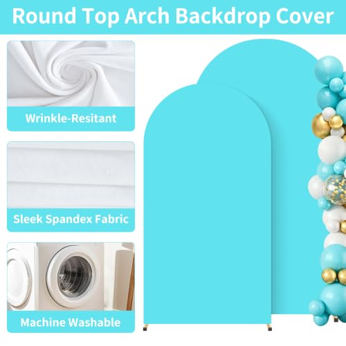 Image of 2 Pack Arch Backdrop Stand and Cover Set (7.2FT /6FT), Balloon Arch Stand