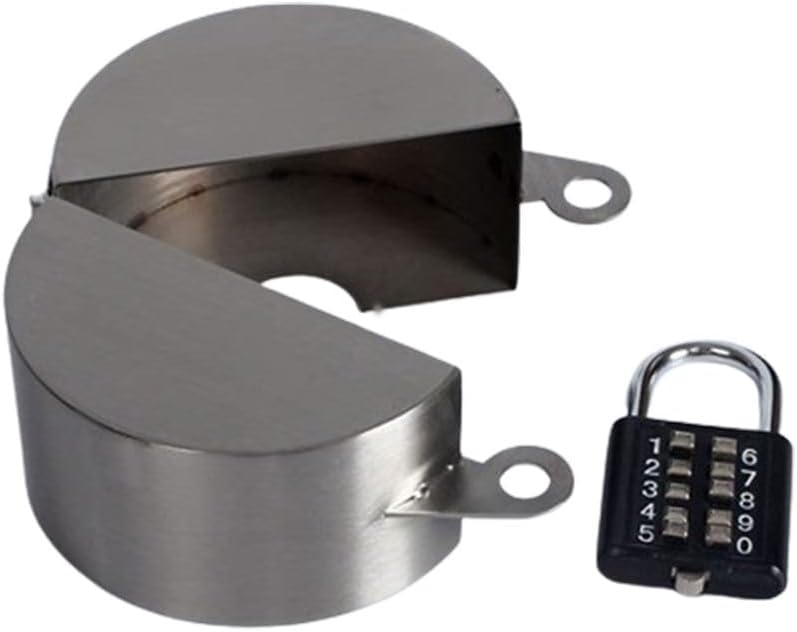 Lock with Cover, Anti-Theft Garden Hose Tap Lock, Safety Wall Mounting Type Stainless Steel Faucet Lock Cover for Outdoor Kitchen(Faucet Lock Cover)