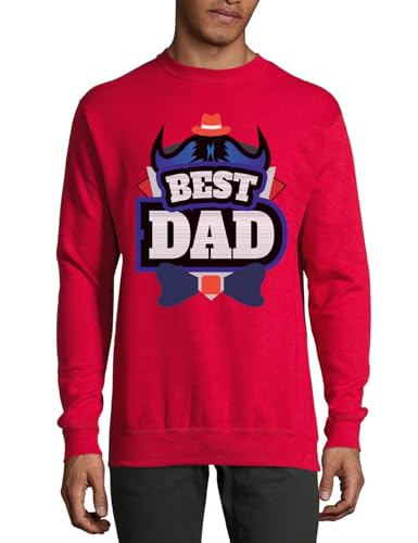 Pull en coton rouge Best Dad Bull Corns : le cadeau parfait pour la fête des pères