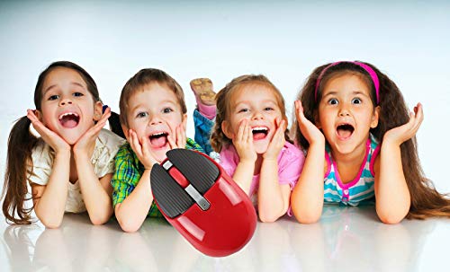 2.4G Wireless Mouse Cute Animal Baby Rabbit Mouse Small Silent Rechargeable Portable Mobile Cordless Gaming Mice 1200DPI 3 Buttons Optical Mouse with USB Receiver for PC Laptop Computer Home Office