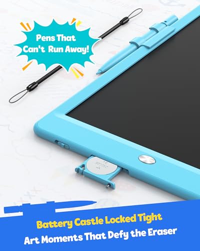 Image of TEKFUN LCD Doodle Board 8.5in Drawing Pad for Kids, Writing Tablet Magic Drawing Board, Mess Free Coloring Scibble Board Car Trip Kids Toys, Easter Gifts for 3 4 5 6 7 Year Old Boys Girls (Blue)