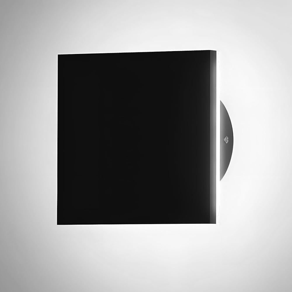 Outdoor Wall Lights, 12W Indoor LED Wall Light 6500K Modern Outdoor Sconce Black Square Wall Light Aluminum Waterproof Wall Mount Light for House,Enterway,Doorway