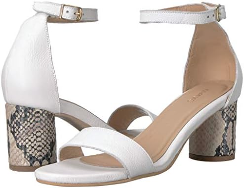 KAANAS Women's MINDIL Open Toe Low Heeled Ankle Strap Sandal Shoe Flat, White Snake, 9 Regular US | Image 6