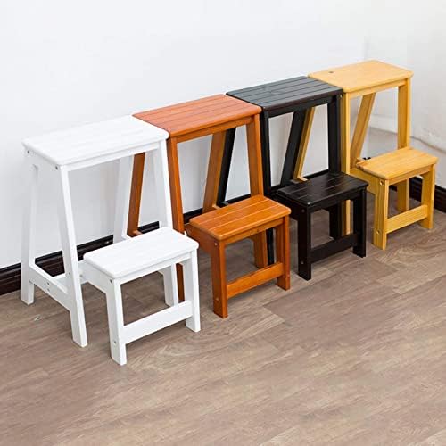 Foldable Solid Wood Stool & Stepladder - Space-Saving Sturdy Chair for Home, Kitchen & Library - 150kg Capacity Multifunctional Step Ladder