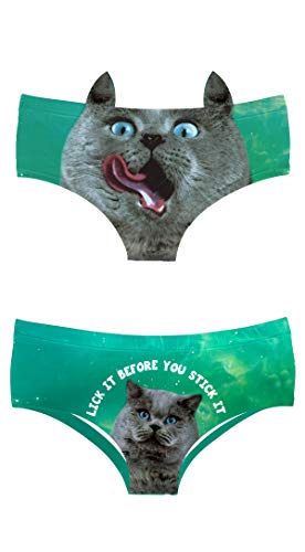 Ubrand RUNYNXIN Funny low-waisted Ears Underwear-Sexy for Women Gifts(ERDNK004G-L,Cat's ear2),Large2