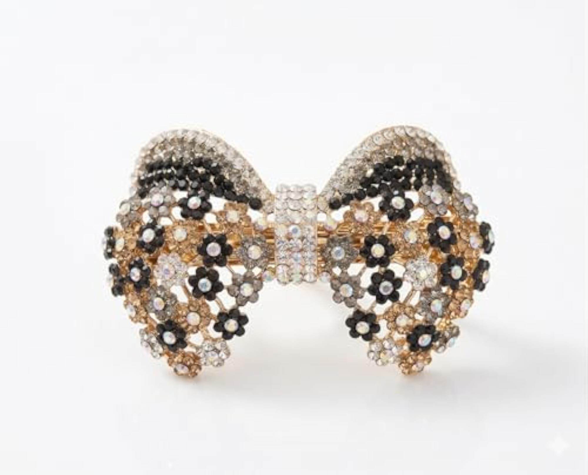 Vintage Sparkly White Crystal Hair Barrettes, Bridal Design