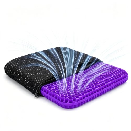 Easewell Seat Cushion, Extra Thick Large Pure Gel Seat Cushion, Breathable Honeycomb Design, easewell Restore seat Cushion, Pain Relief Cushion, for Office Home Chairs Car Seats Long Trips