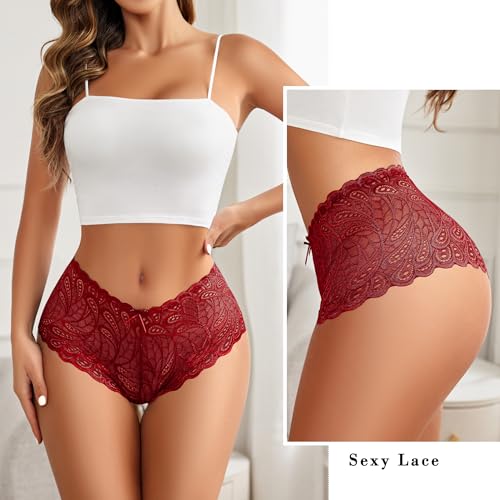 Image of Avidlove Women's Underwear Lace Boyshort Panties High Waist Cheeky Panty