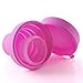 Collapsible Silicone Foldable Sterilizing Cup Set for Feminine softcups Menstrual Cups Storing and Cleaning Your Heavy Diva Cup Foldable Travel Cup for Outdoors Camping and Hiking-Eco Friendly(Pink)