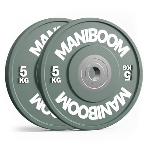 Discos Pesas Olimpicos Bumper 5kg, 10kg, 20kg, 25kg – Placas de Caucho Alta Densidad (85 Shore A...