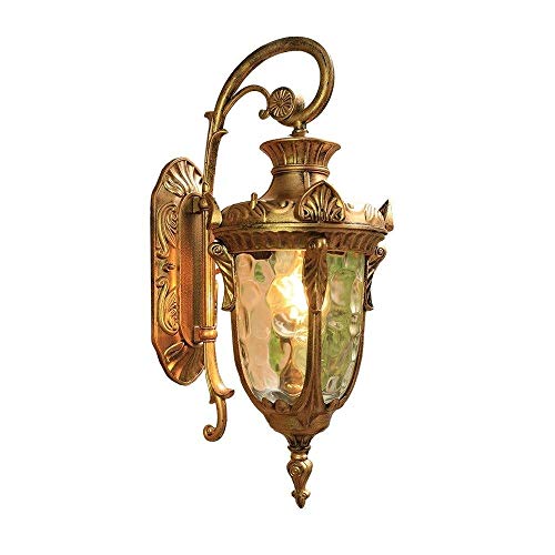 Lampe murale extérieure imperméable E27 lanterne en verre laiton style victorien