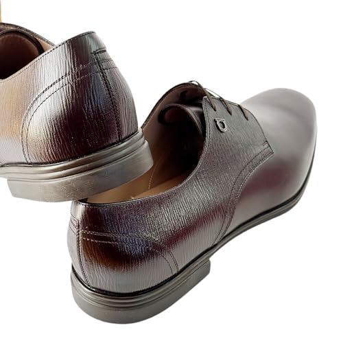 Spencer Leather 10 E Plain Toe Gancini Oxford Men's Brown Dress Shoes (Salvatore2