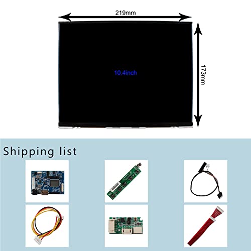 Image of VSDISPLAY 10.4 Inch 1024x768 LCD Screen LTD104EDZS with Driver Board | Aspect Ratio 4:3 Display Screen,Supports H /D Video Input