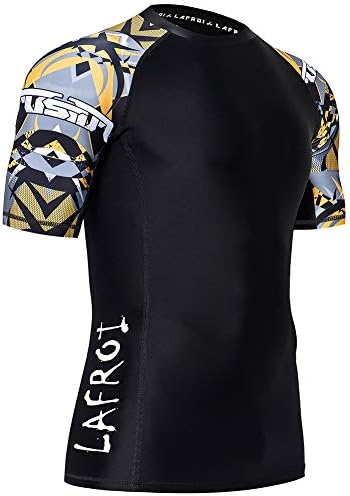 LAFROI Men's Short Sleeve UPF 50+ Baselayer Skins Compression Rash Guard (Armour, XXL)