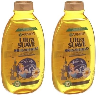 Garnier Ultra Suave Champú Iluminador con Camomila y Miel de Flores para Niños, Cabellos Claros y Rubios, 400 ml (Paquete de 2)