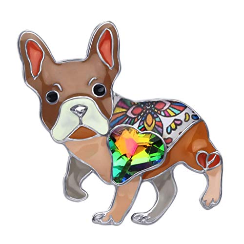 Pins de bulldog francés insignias esmaltadas para ropa y mochilas de mujer