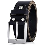 LINDENMANN Cinturón de piel de búfalo para hombre, 40 mm, color negro, Negro , Bundweite 130 cm Gesamtlänge 145 cm W 51.2 XXXL