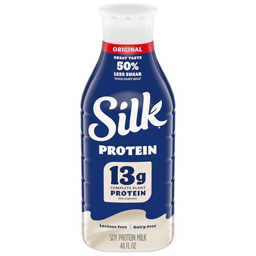 Silk Protein Complete Plant Protein Milk, Original, Dairy Free, Lactose Free Plant Based Milk with 13g Protein per Serving, 48 fl oz Bottle