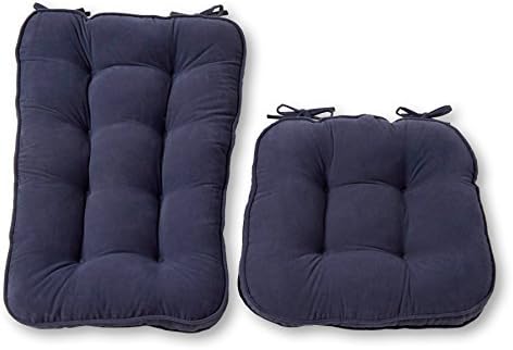 Greendale Home Fashions Jumbo Rocking Chair Cushion Set Hyatt Fabric, Denim