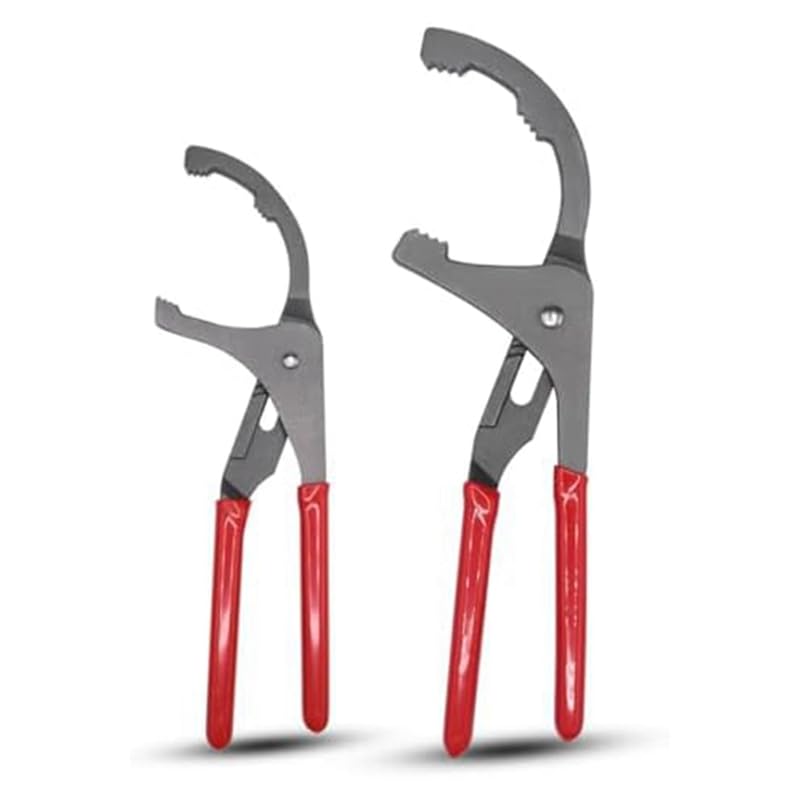 Barfeery 2 Piece Oil Filter Wrench Set,9In & 12In Oil Filter Pliers Oil Filter Removal Tools As Shown Metal for Most Cars,Trucks,Engine Filters