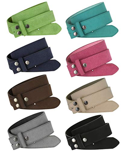Casual Suede Leather Belt Strap for Men 1 1/2" Wide (Green, 32) - Thumbnail 5
