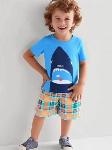 Image of AIWUHE Toddler T Shirts Cotton Summer Tshirts Boys Girls Short Sleeve Tee Tops Casual Graphic Clothes Crew Neck Shirts 2-6Y