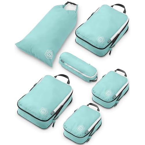 Compression Packing Cubes Set for Travel – Lightweight, Durable Clothes Organizer for Carry-On Luggage and Suitcases by TRIPPED Travel Gear