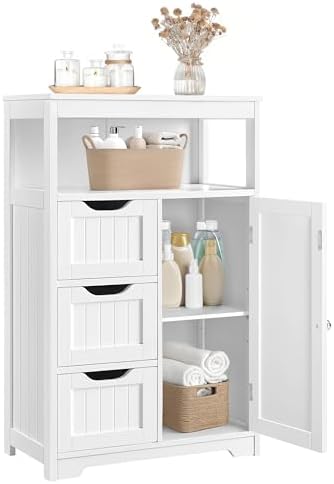 From Cupboard to Vision 9 Yaheetech Bathroom Floor Cabinet Wooden Storage Organizer with 1 ...