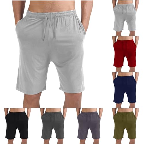 Cambkatl Lounge Pajama Shorts for Men Soft Modal Pj Bottoms Drawstring Casual Solid Workout Sweat Shorts with Pockets2