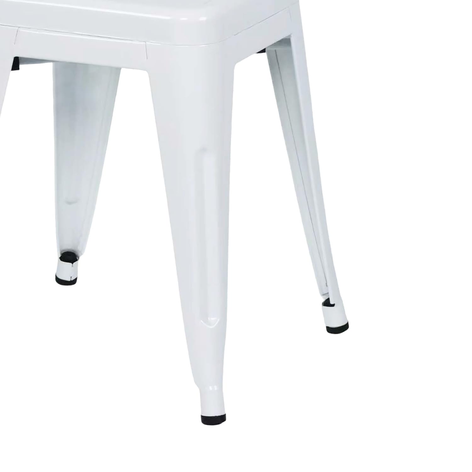 THINIA HOME Pack 2 Taburetes Bajos Industriales Apilables de Acero 38x38x46cm
