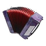 Eujgoov Professionelles Chromatisches Knopfakkordeon mit 62 Tasten und...