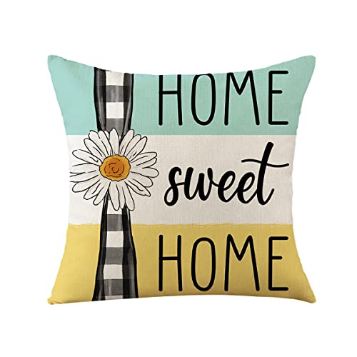 Wyooxoo Throw Pillow Covers 18X18 Set Of 4 Summer Farmhouse Pillow Covers Decorative Pillowcase For Sofa Couch Living Room Outdoor Home Decor #TOP6