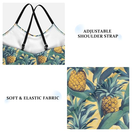 senya Girls Swimsuits One-Piece Swimwear Tie Bathing Suit Beach Summer Round Neck 7-8T Pineapple Pattern3