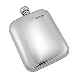 Material: Zinn (pewter) Sayers London Handgearbeiteter Klassischer Zinn Flachmann 170ml (6oz)  gravierbar  Pewter Engravable Hip Flask
