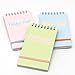 Pukka Pad Pastel A7 Pocket Book – Pack of 6 Twin Wire Head Bound Notebooks with 100 Pages, 50 Sheets of 8mm Feint Ruled 80GSM Paper, Perforated Margins, and Personal Detail Page – Pink, Blue, & Green