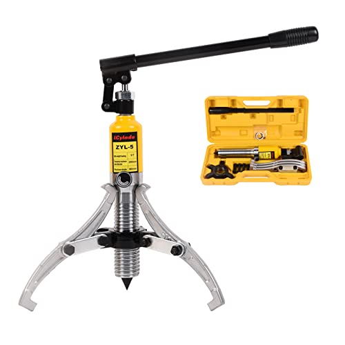 LCyindu Hydraulic Gear Puller 5 Ton Hydraulic Puller Kit Bearing Puller with Case 2 or 3 Jaws Bearing Hub Separator Hydraulic Puller Separator Tool for Pulling Hubs Bearings Gears ZYL-5