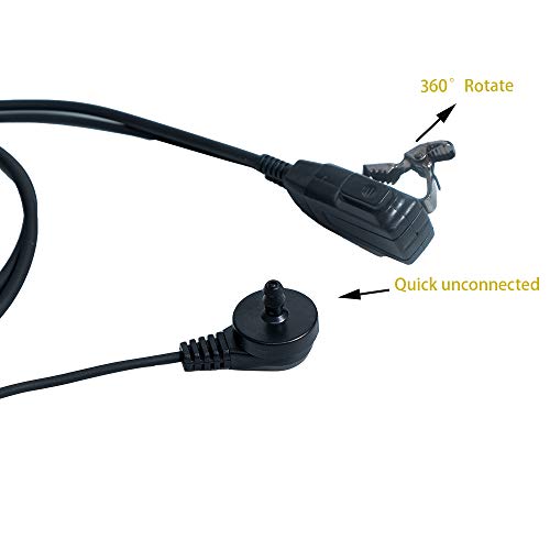 Image of Acoustic Tube Earpiece Headset with PTT Mic for Walkie Talkie ,5 Pack