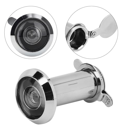 Mirilla de puerta de seguridad Door Viewer 220 grados con amplia visión para puertas frontales, apartamentos y casas, aleación de zinc, 2 piezas, color plata y oro cepillado, diámetros 14mm y 16mm miniatura 5
