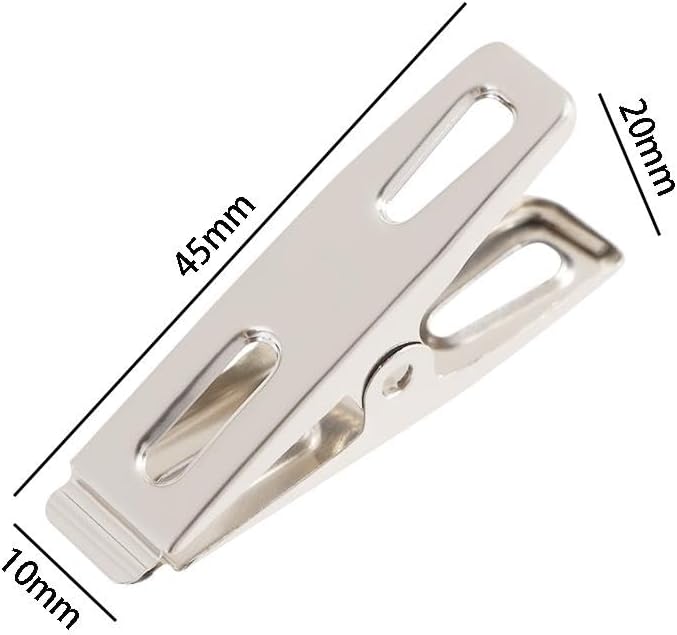 20 Pcs Clothes Pins for Laundry Clips, Heavy Duty Stainless Steel Clothespins, Metal Towel Clips Clothes Pegs for Outdoor Clothesline